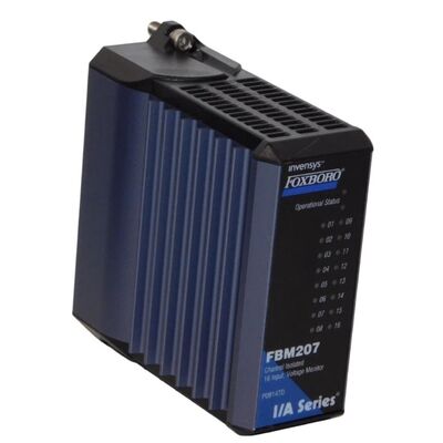 Foxboro FBM207 Series 16-Channel Voltage Monitor Module with Optical Isolation and Redundant Fieldbus Communication